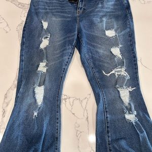 Fashion Nova Get Like Me Distressed Flare Size 16 NWT